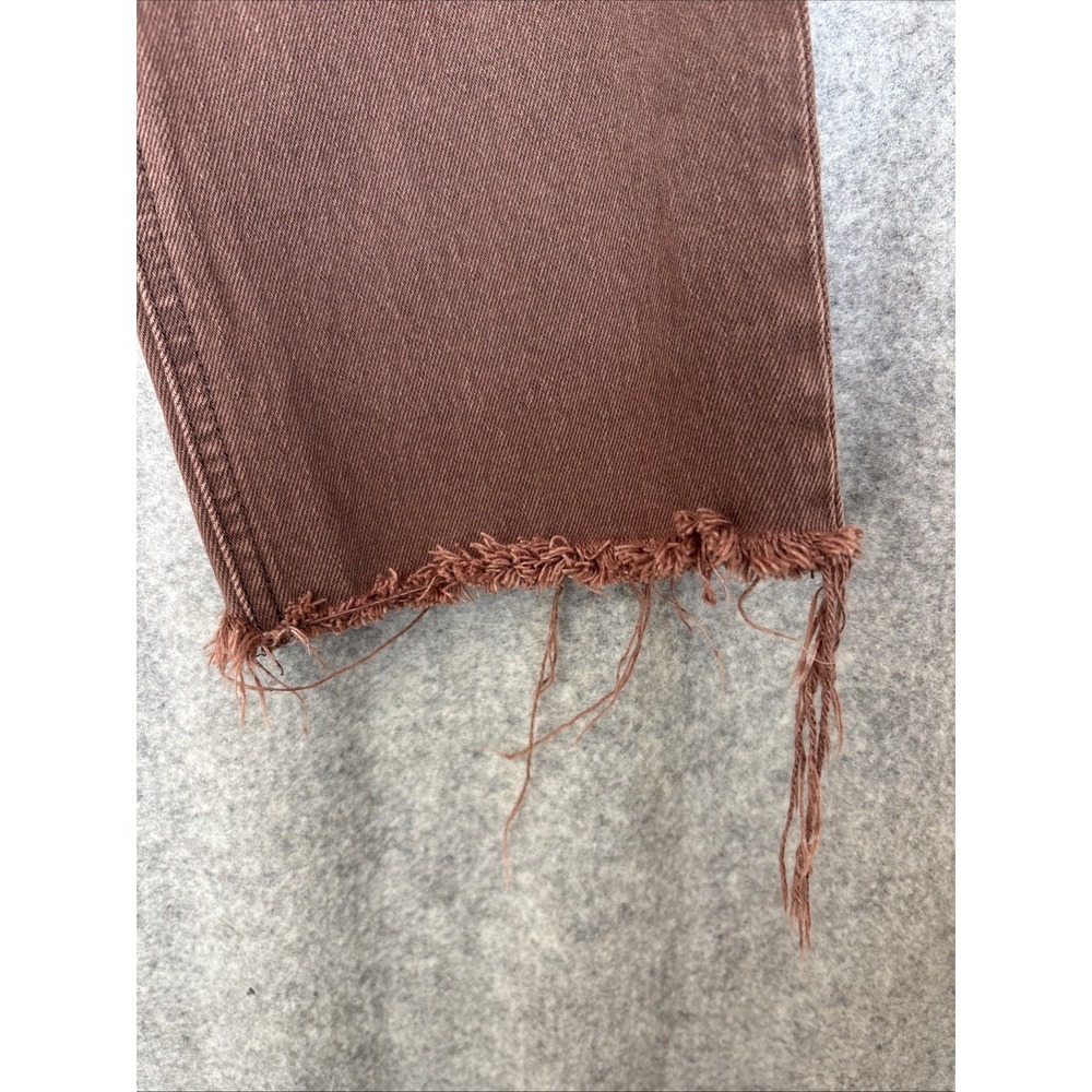 GAP Cheeky Straight Jeans Womens 28 Brown High Rise Raw Hem Button Fly Denim - Picture 10 of 16